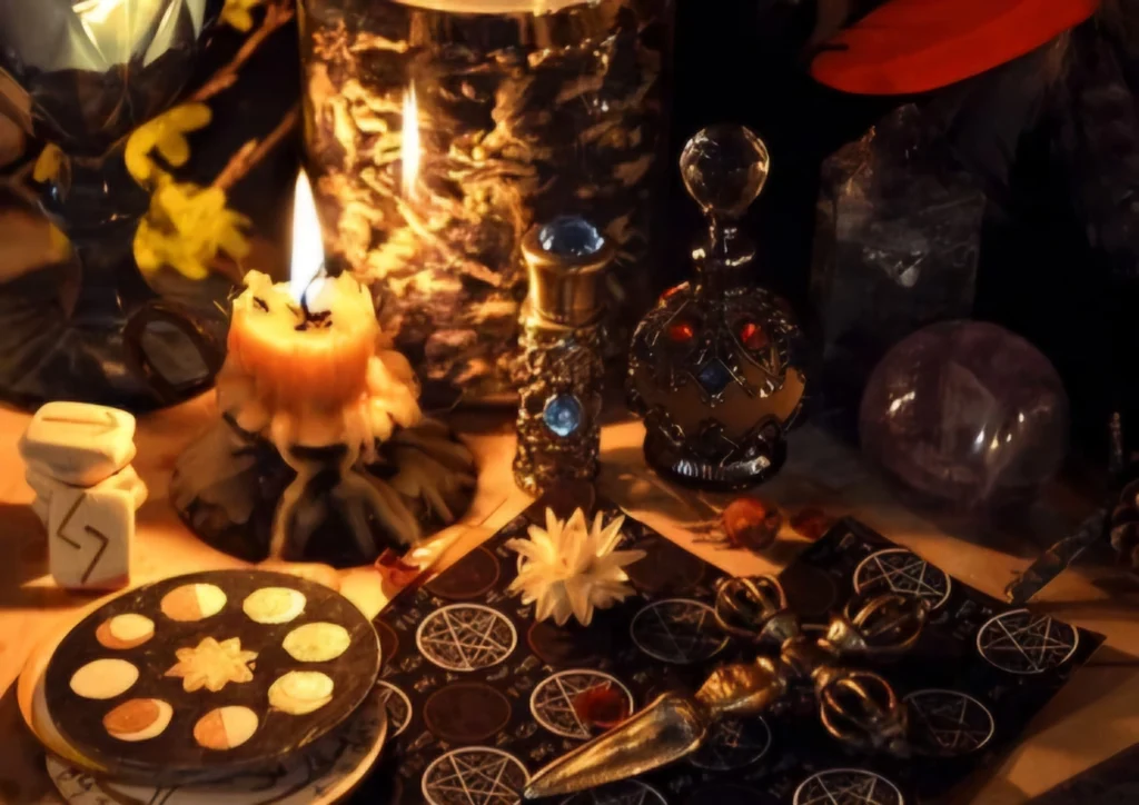 Ritual mágico, esoterismo, magia, velas, ocultismo, altar